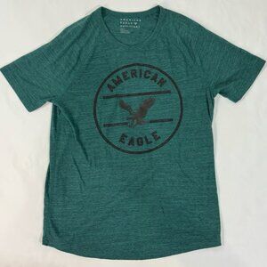 Men's AEO American Eagle Green Heather T-Shirt Size MEDIUM